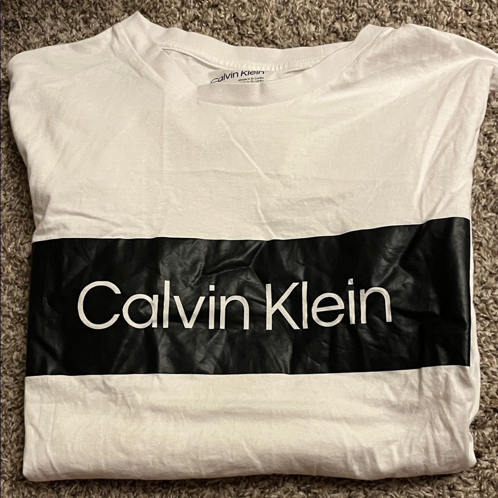 Calvin Klein White Tee with Black Logo